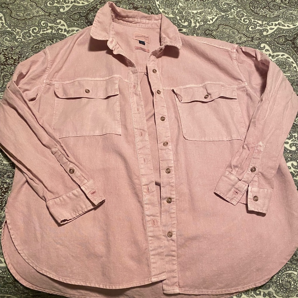 Light pink oversized button up.